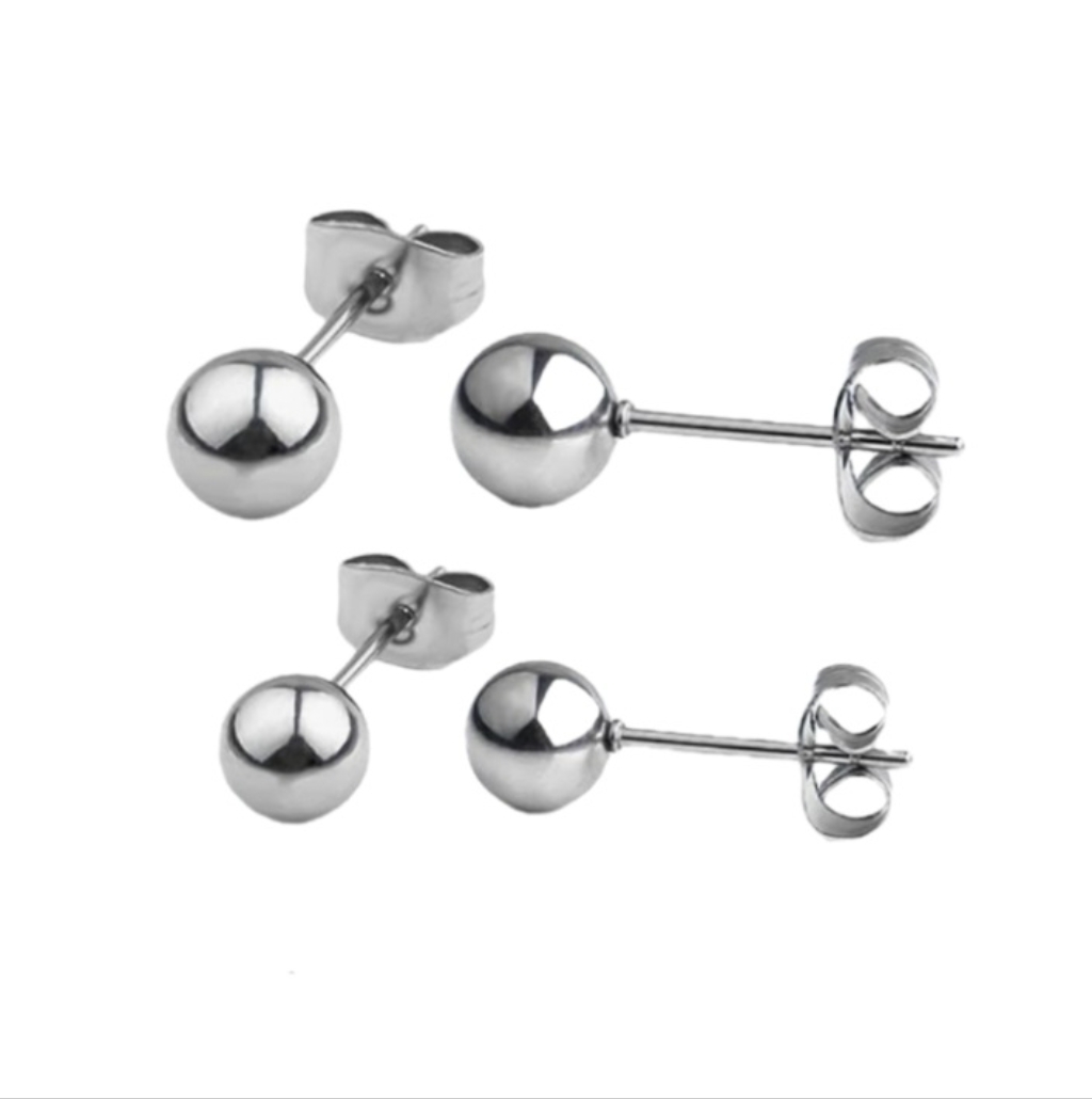 Surgical Stainless Steel Ball Stud Earring Set